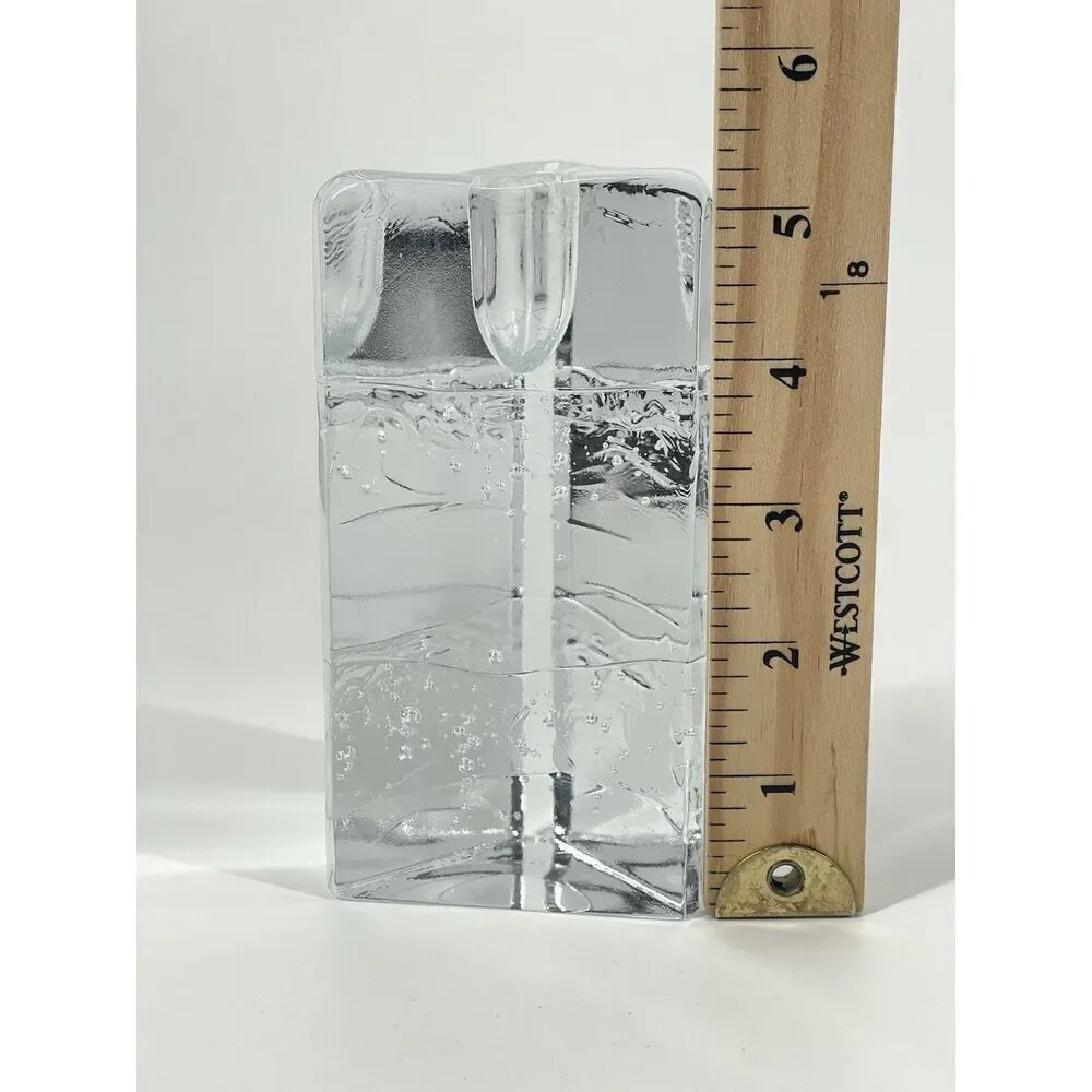 Vintage Littala Arkipelago Triangle Ice Bubble Candle Holder 5.25” MCM Sarpaneva